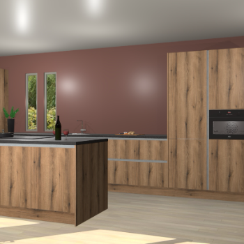 Goud eiken greeploze keuken Krakor 77057