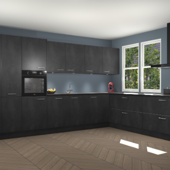 Beton Zwarte keuken Opole 61609