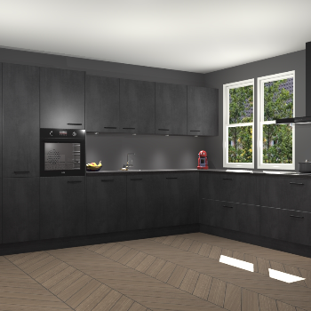 Beton Zwarte keuken Opole 61637