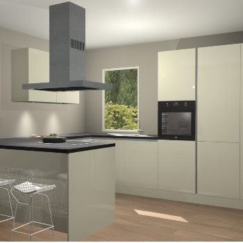 Magnolia hoogglans greeploze keuken Kalisz 58728