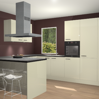 Magnolia hoogglans keuken Kalisz 58729