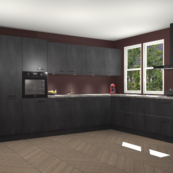 Beton Zwarte keuken Opole 61643