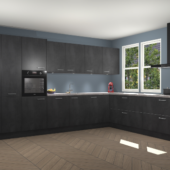 Beton Zwarte keuken Opole 61611