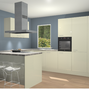 Magnolia hoogglans keuken Kalisz 58740