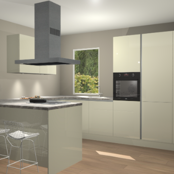 Magnolia hoogglans greeploze keuken Kalisz 58741