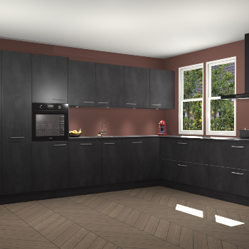 Beton Zwarte keuken Opole 61607