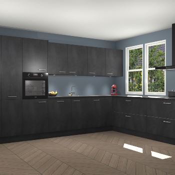 Beton Zwarte keuken Opole 61612