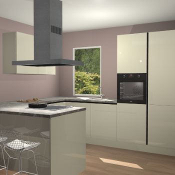 Magnolia hoogglans greeploze  keuken Kalisz 58744