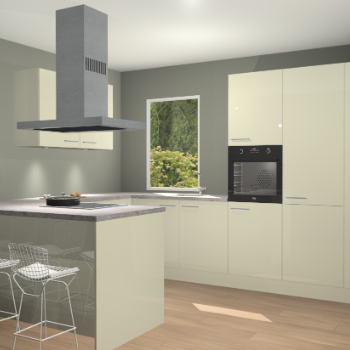 Magnolia hoogglans keuken Kalisz 58799