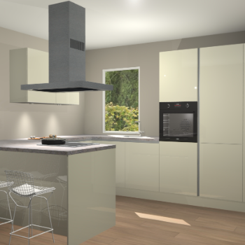 Magnolia hoogglans greeploze keuken Kalisz 58802