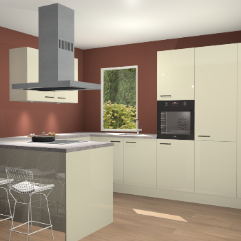 Magnolia hoogglans keuken Kalisz 58804