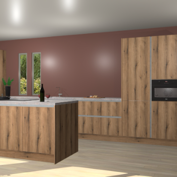 Goud eiken greeploze keuken Krakor 77113