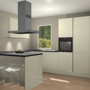 Magnolia hoogglans greeploze keuken Kalisz 58816