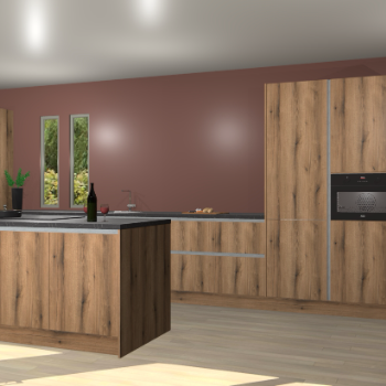 Goud eiken greeploze keuken Krakor 77120