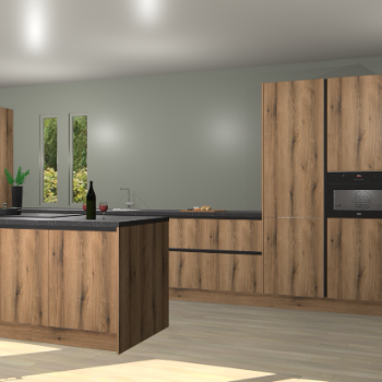 Goud eiken greeploze keuken Krakor 77123