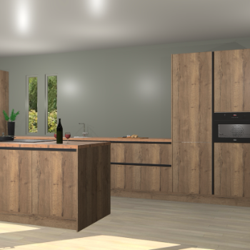 Chocolade eiken greeploze keuken Krakor 77226