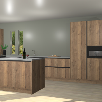 Chocolade eiken greeploze keuken Krakor 77390