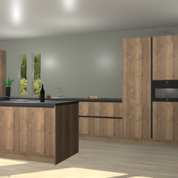 Chocolade eiken greeploze keuken Krakor 77402