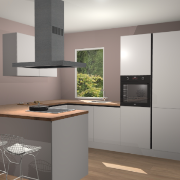 Zijdegrijze greeploze  keuken Kalisz 59165