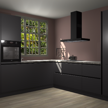 Onyxgrijze greeploze keuken Radom 53043