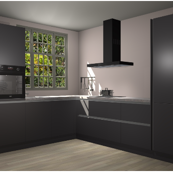 Onyxgrijze greeploze keuken Radom 53032