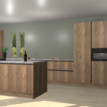 Chocolade eiken greeploze keuken Krakor 77415