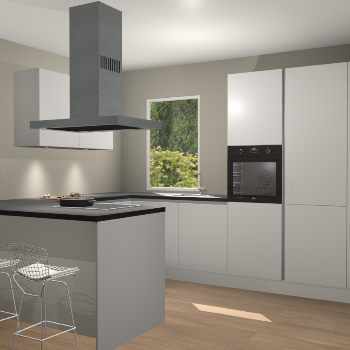 Zijdegrijze greeploze keuken Kalisz 59207