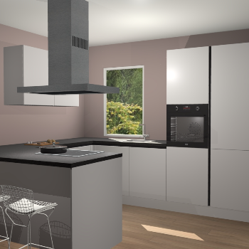 Zijdegrijze greeploze  keuken Kalisz 59210