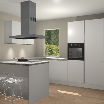 Zijdegrijze greeploze keuken Kalisz 59258