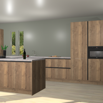 Chocolade eiken greeploze keuken Krakor 77431