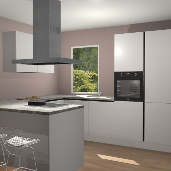 Zijdegrijze greeploze  keuken Kalisz 59261