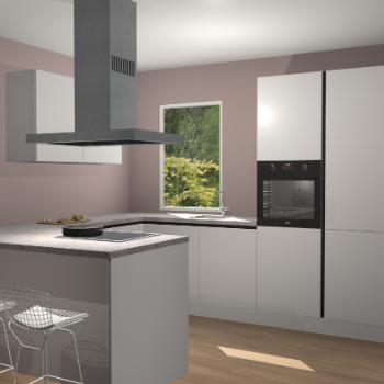 Zijdegrijze greeploze  keuken Kalisz 59267