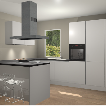 Zijdegrijze greeploze keuken Kalisz 59276