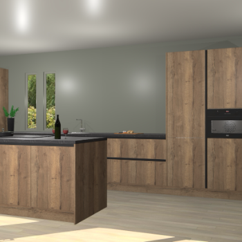 Chocolade eiken greeploze keuken Krakor 77451