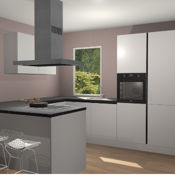 Zijdegrijze greeploze  keuken Kalisz 59279