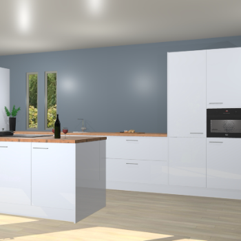 Sneeuwwitte hoogglans keuken Krakor 77796