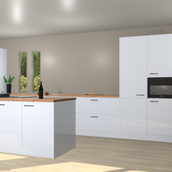 Sneeuwwitte hoogglans keuken Krakor 77801