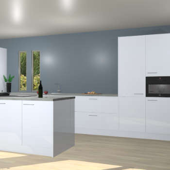 Sneeuwwitte hoogglans keuken Krakor 77840