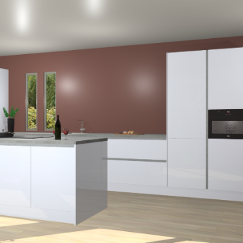 Sneeuwwitte hoogglans greeploze keuken Krakor 77842