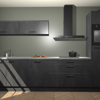 Beton zwarte keuken Dublin 87247