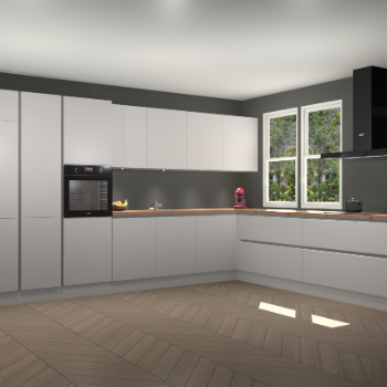 Zijdegrijze greeploze keuken Opole 60233