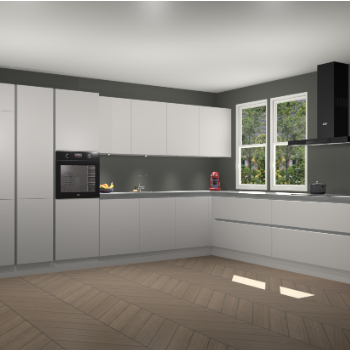 Zijdegrijze greeploze keuken Opole 60332