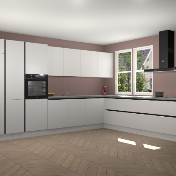 Zijdegrijze greeploze keuken Opole 60348