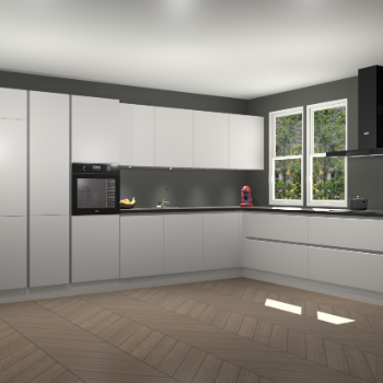 Zijdegrijze greeploze keuken Opole 60333