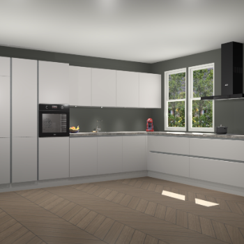 Zijdegrijze greeploze keuken Opole 60334