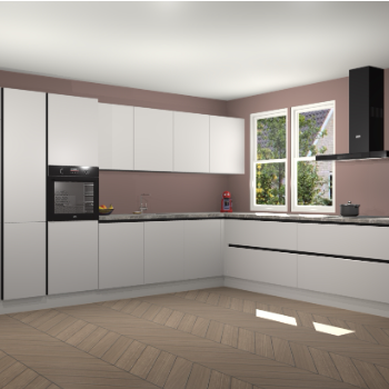 Zijdegrijze greeploze keuken Opole 60350