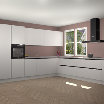 Zijdegrijze greeploze keuken Opole 60351