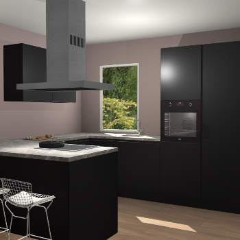 Zwarte greeploze  keuken Kalisz 59467