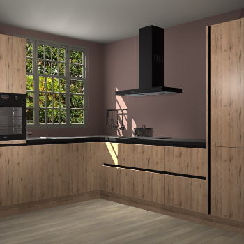 Madera Natuur greeploze keuken Radom 53292