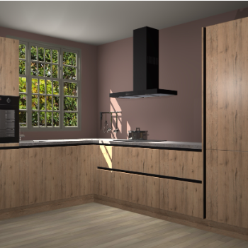 Madera Natuur greeploze keuken Radom 53294